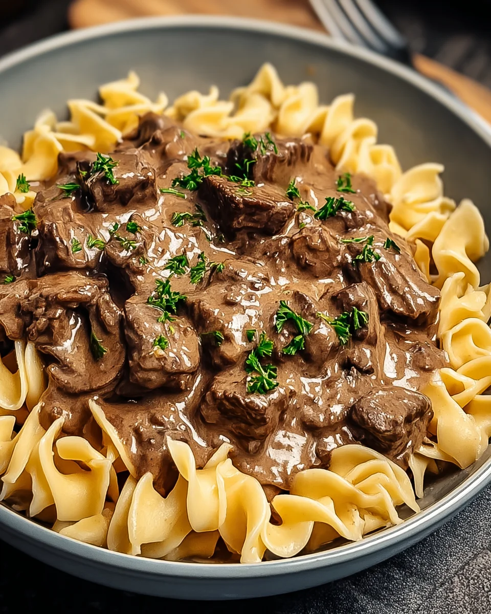 Beef Stroganoff with Egg Noodles 24 Beef
