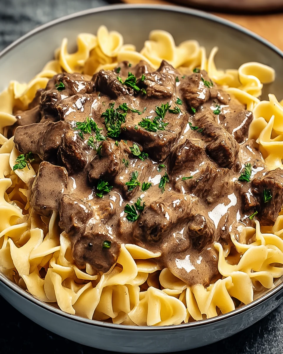 Beef Stroganoff with Egg Noodles 25 Beef