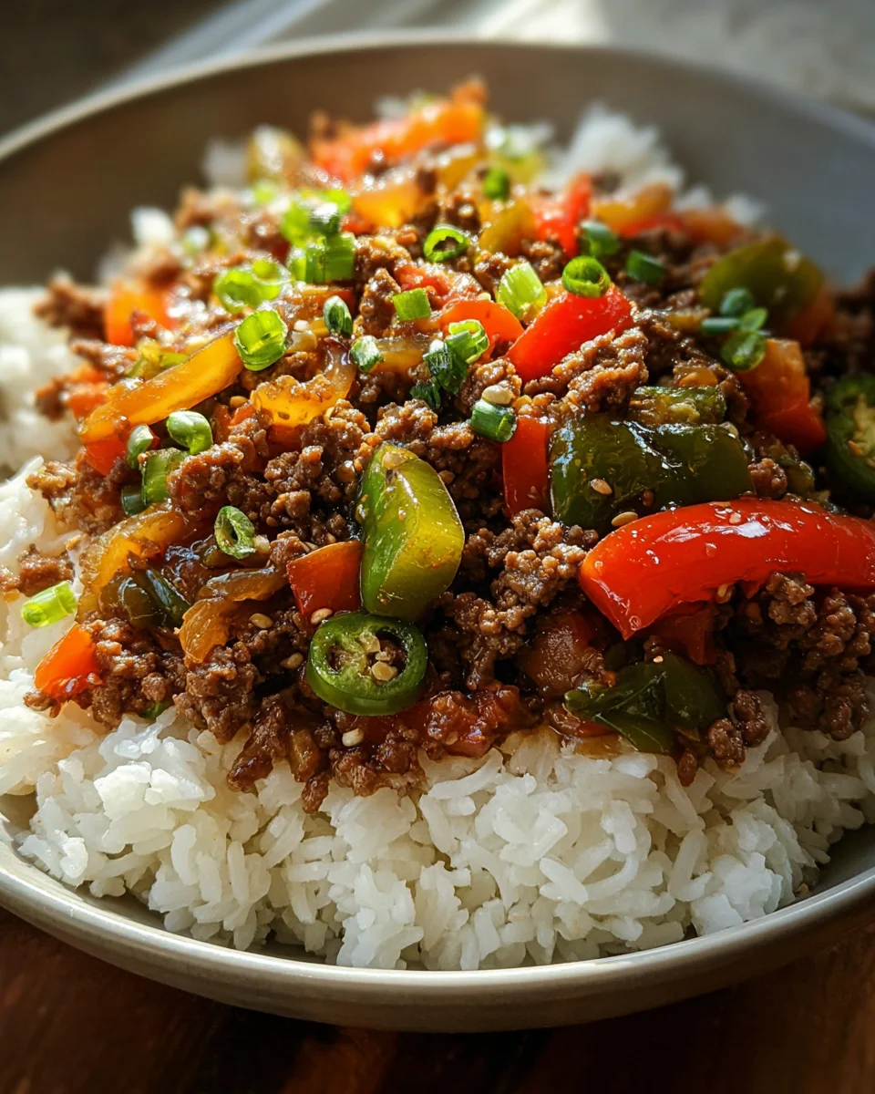 Beef and Pepper Rice Bowl