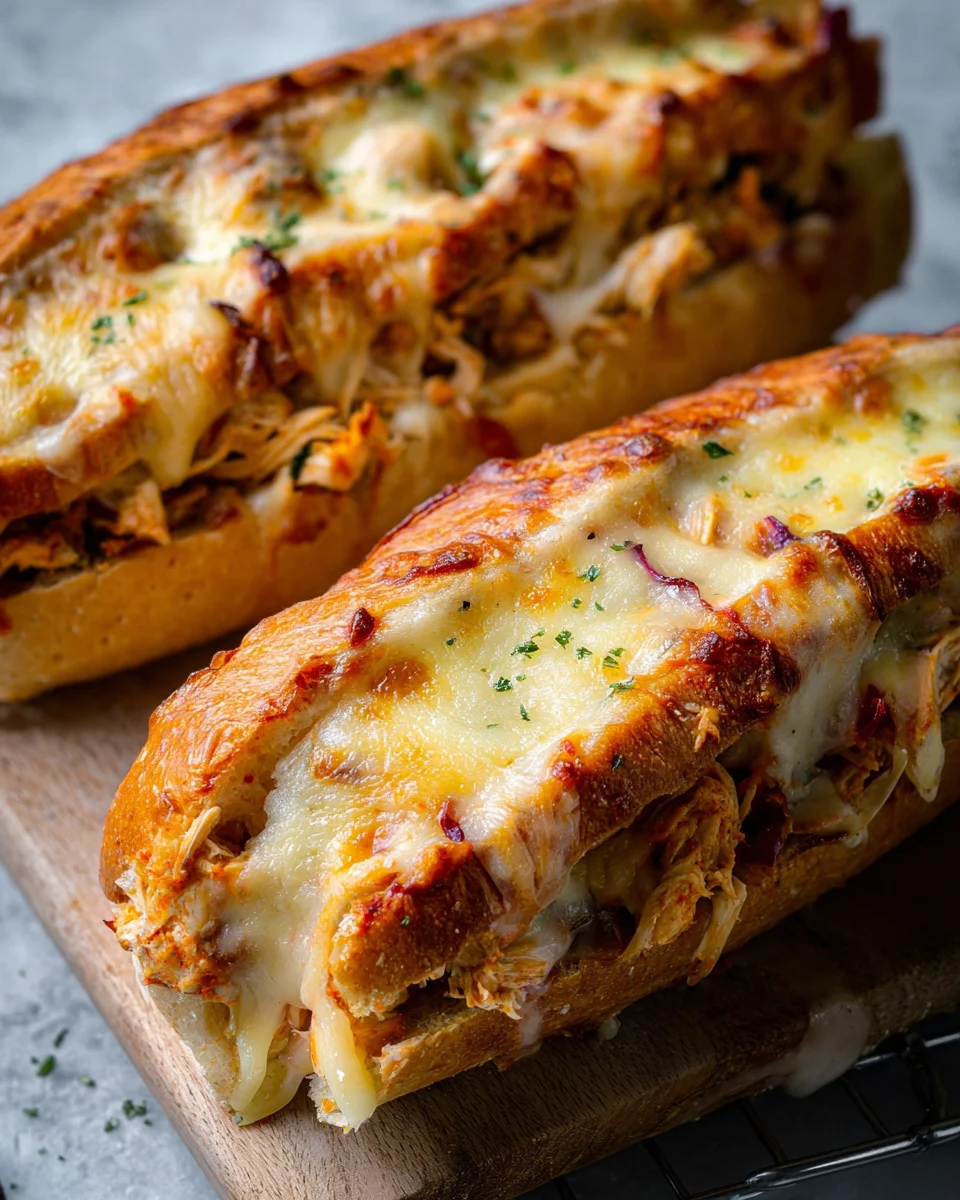 Cheesy Chicken Garlic Bread Sandwich