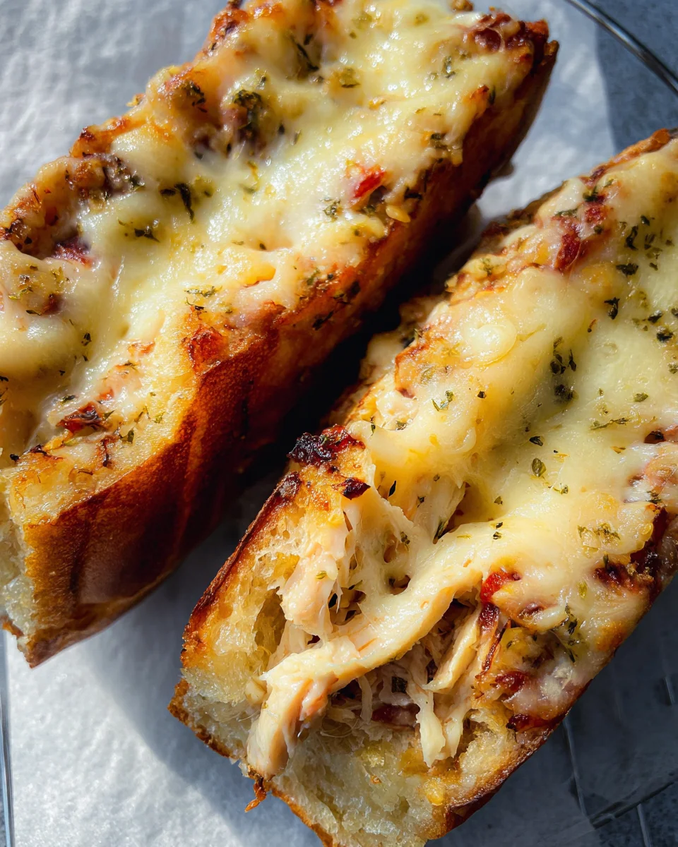Cheesy Chicken Garlic Bread Sandwich 16 Cheesy