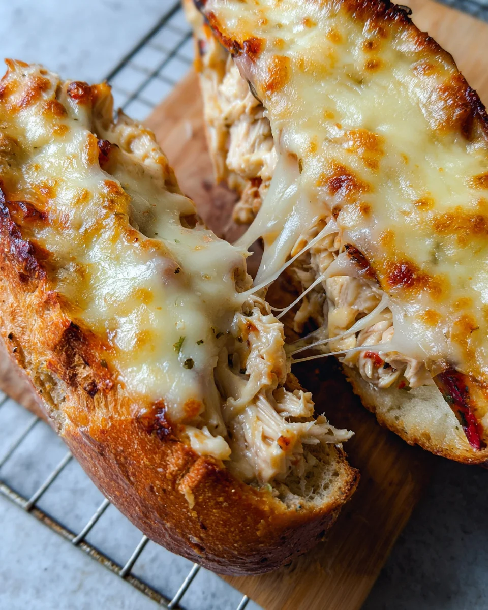 Cheesy Chicken Garlic Bread Sandwich 17 Cheesy
