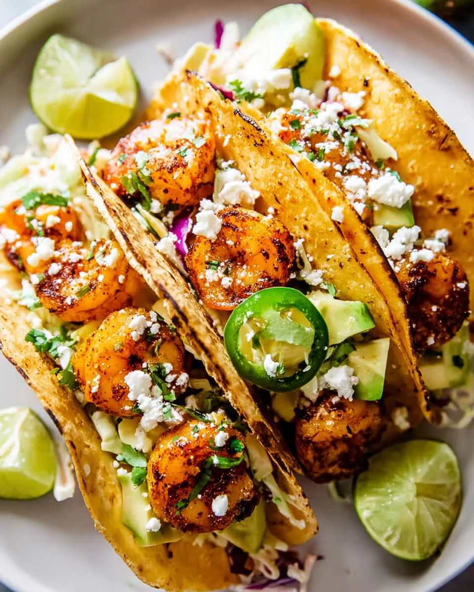 Cilantro Lime Shrimp Tacos with Creamy Slaw