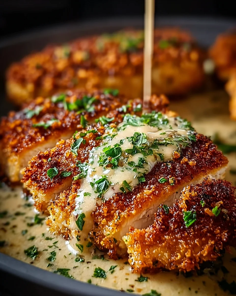 Crispy Parmesan Chicken with a Rich Garlic Sauce 18 Crispy