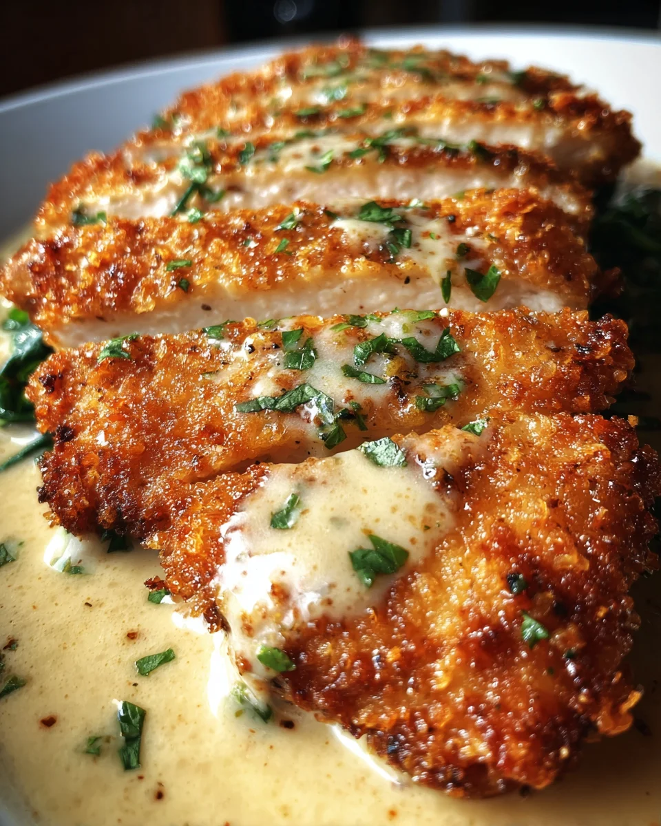 Crispy Parmesan Chicken with a Rich Garlic Sauce 18 Crispy