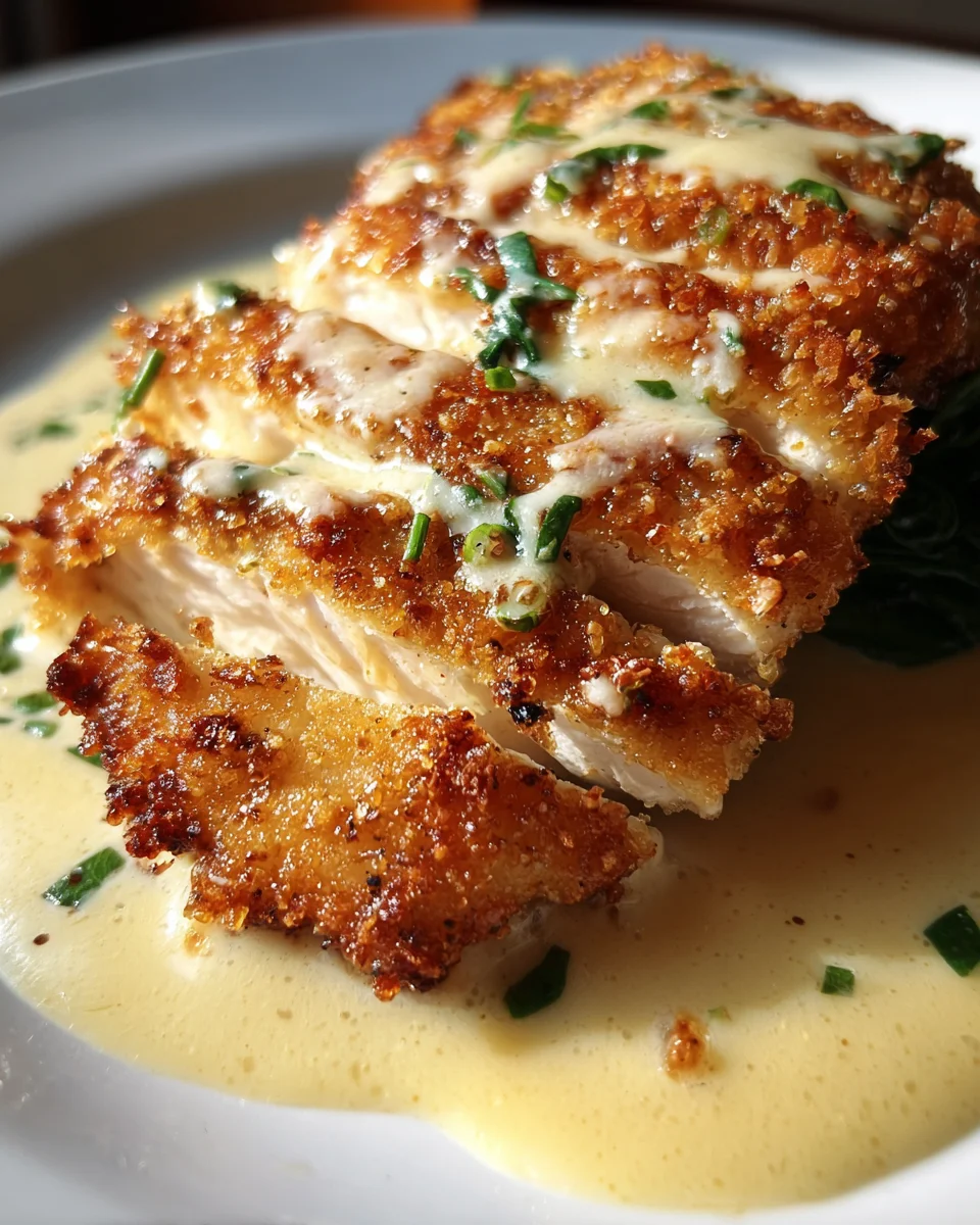 Crispy Parmesan Chicken with a Rich Garlic Sauce 19 Crispy