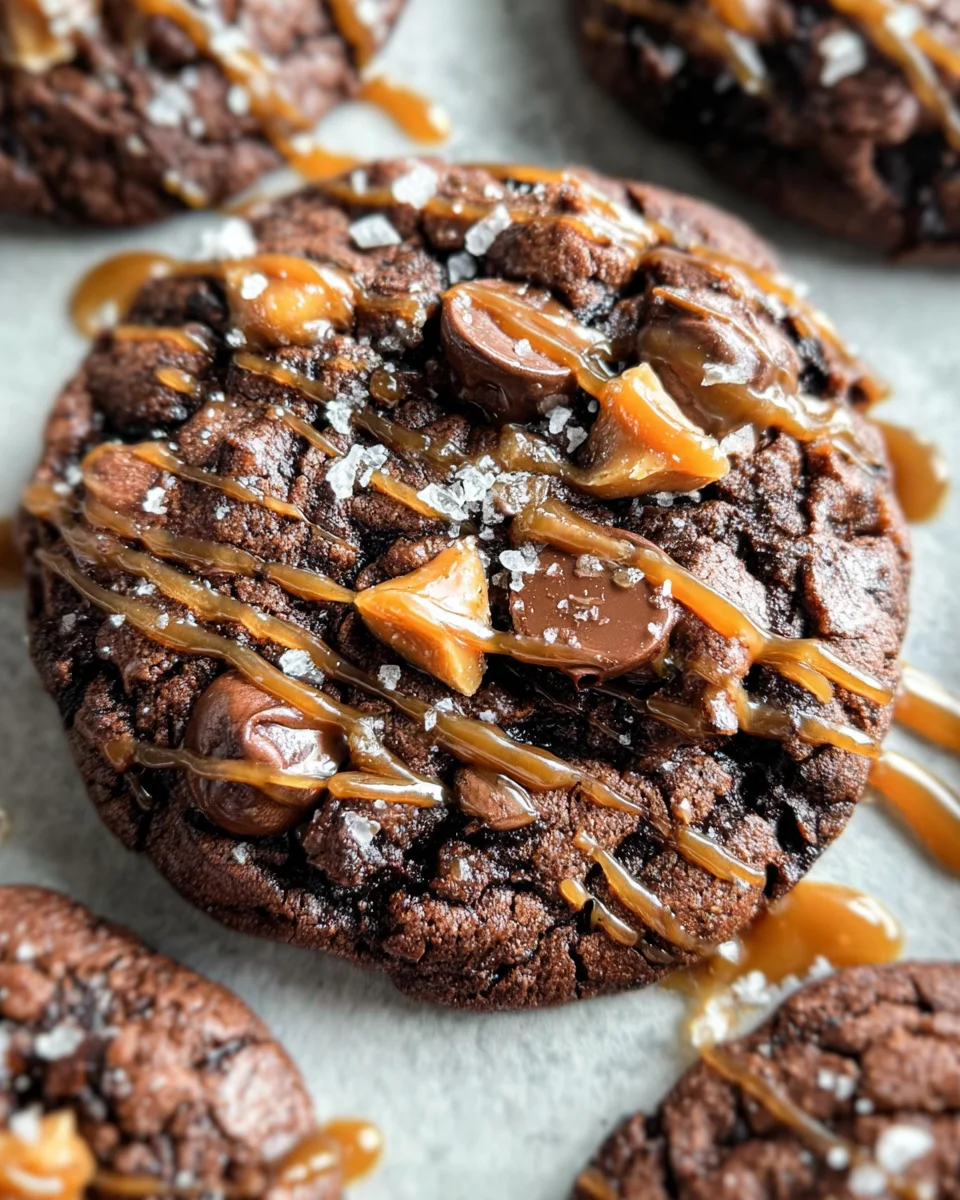 Double Chocolate Salted Caramel Cookies 23 Double