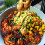 Grilled Shrimp Bowl with Avocado, Corn Salsa & Creamy Sauce 37 Grilled Shrimp Bowl with Avocado, Corn Salsa & Creamy Sauce