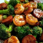 Honey Garlic Shrimp, Sausage, and Broccoli