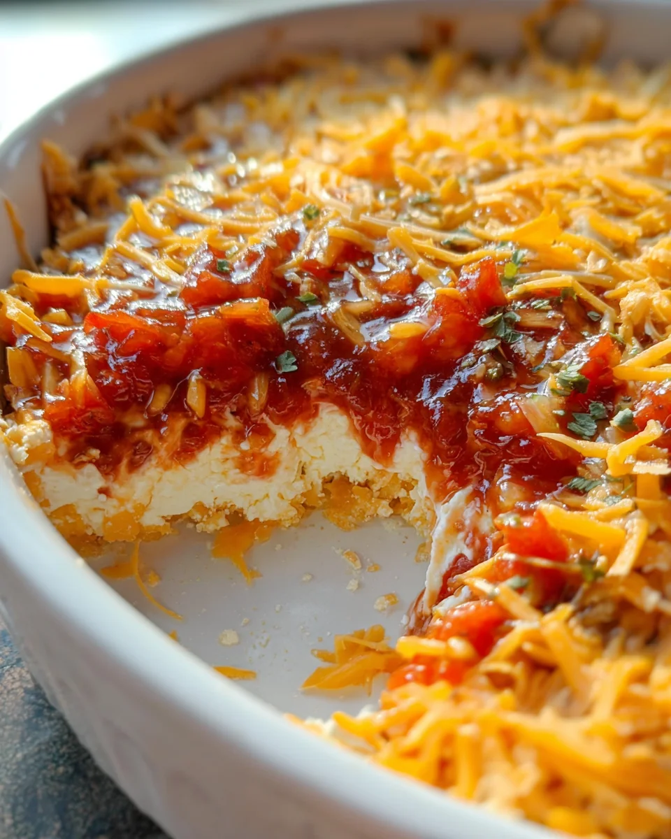 Layered Cream Cheese and Salsa Dip 16 Layered