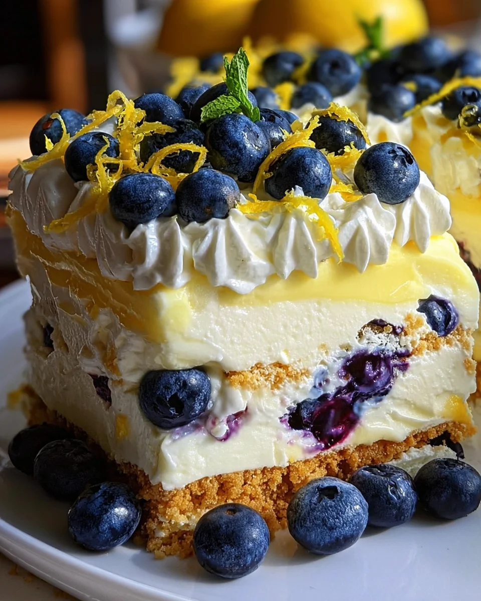 No-Bake Lemon dazzling Blueberry cream Cake 18 No-Bake