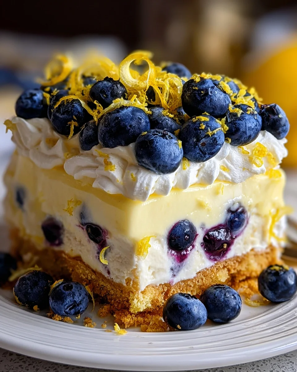 No-Bake Lemon dazzling Blueberry cream Cake 19 No-Bake