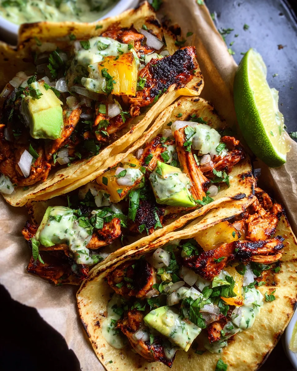 One Pan Chicken & Pineapple Tacos