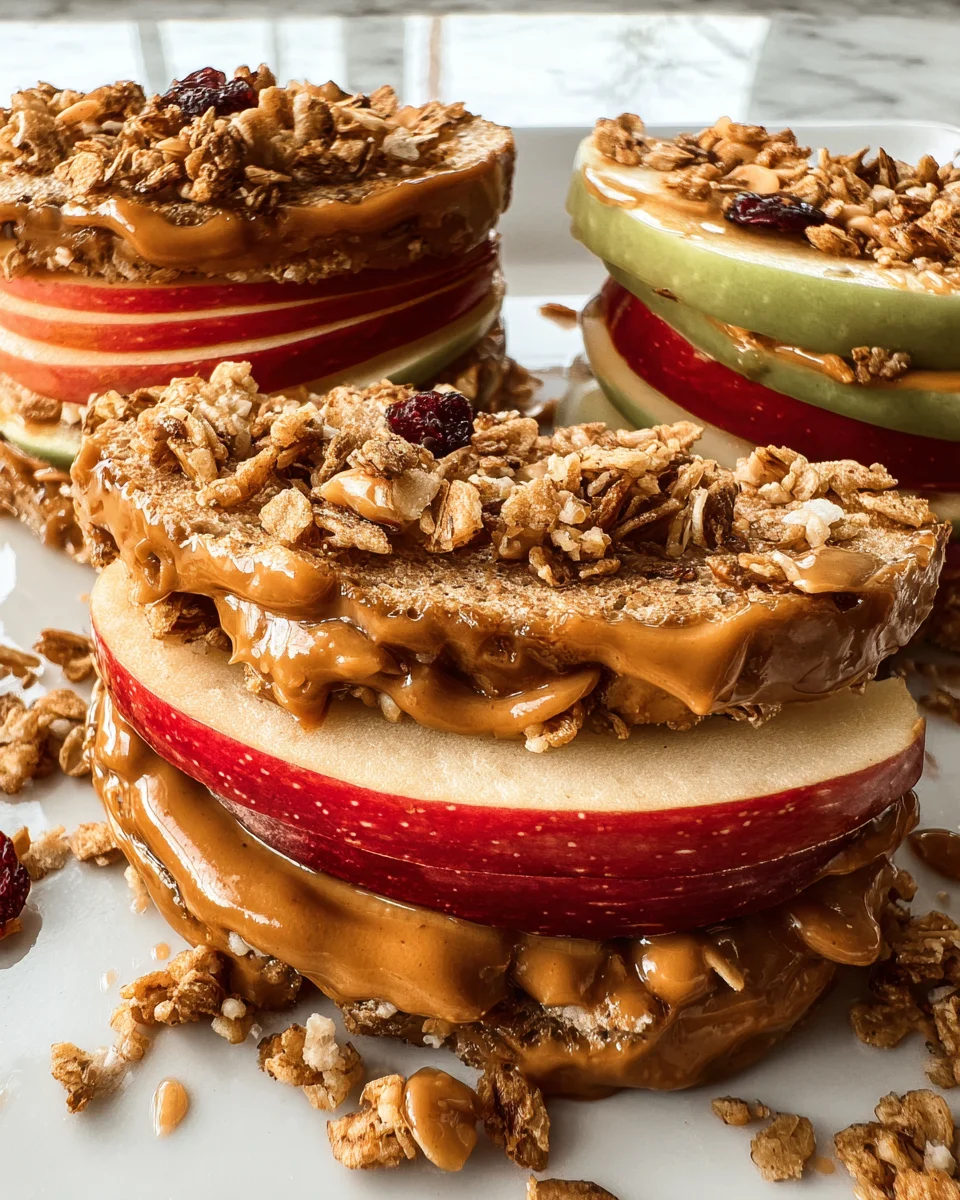 Peanut Butter Apple Sandwiches with Granola 14 Peanut