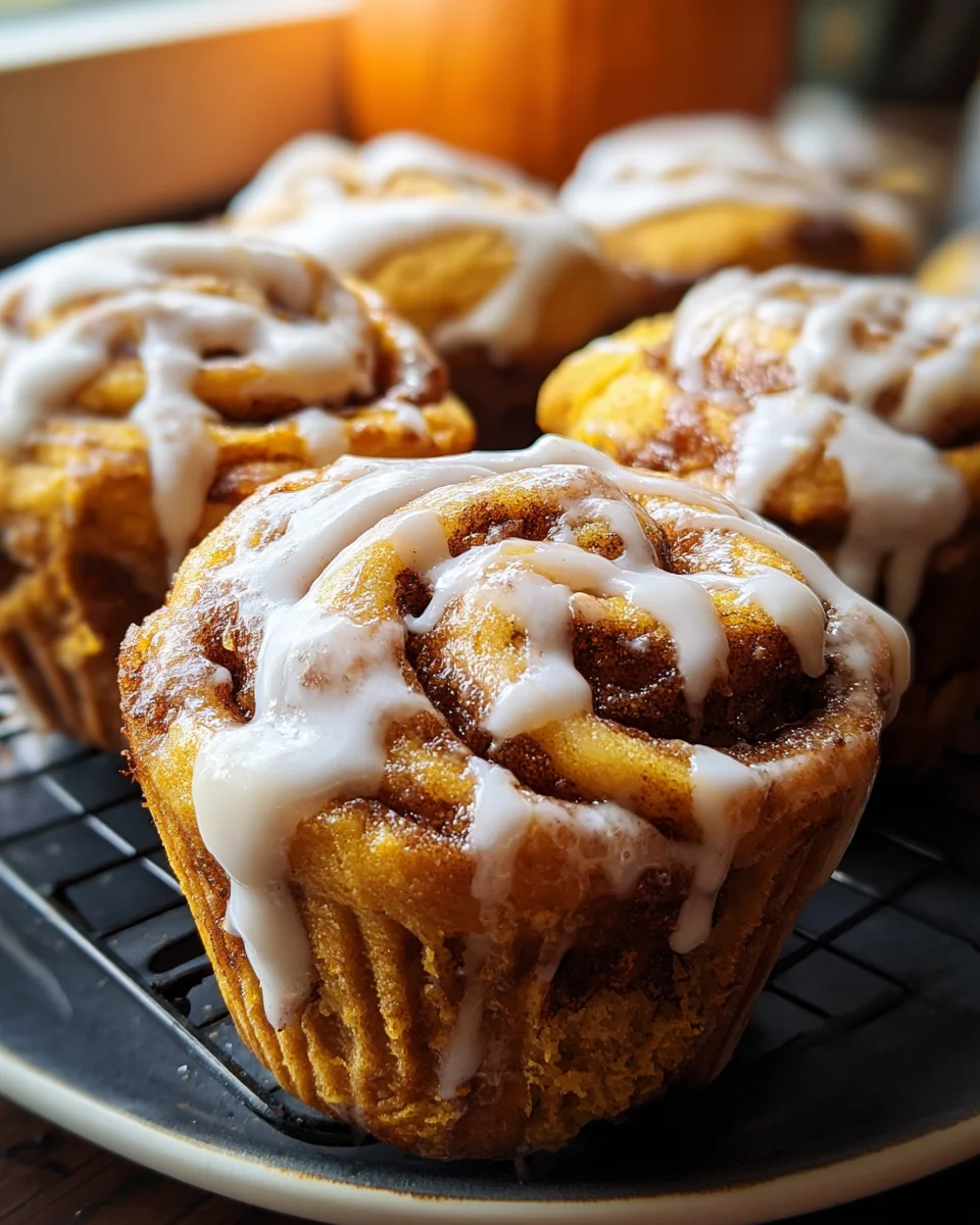Pumpkin Cinnamon Roll Muffins