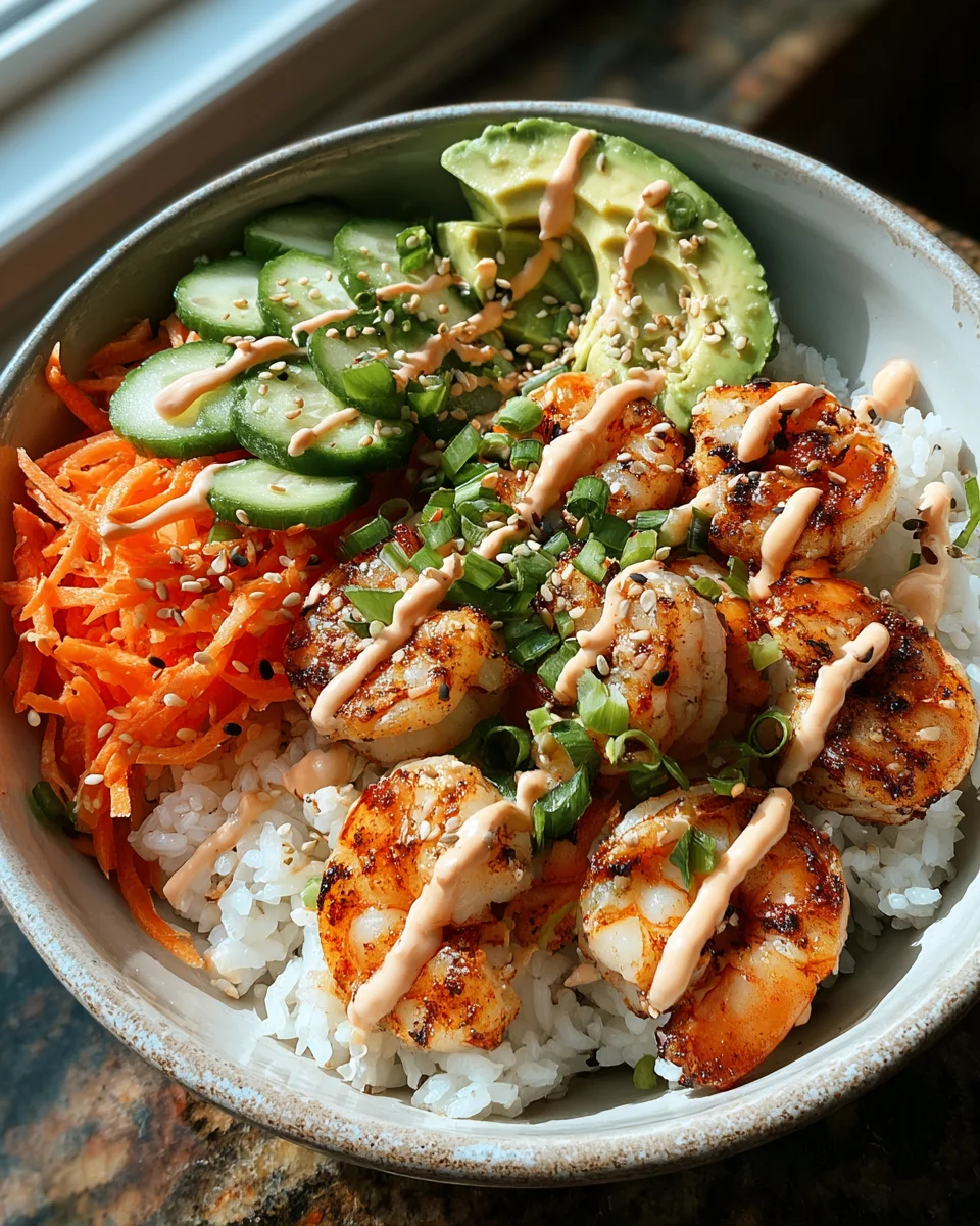 Shrimp Rice Bowls with Spicy Mayo