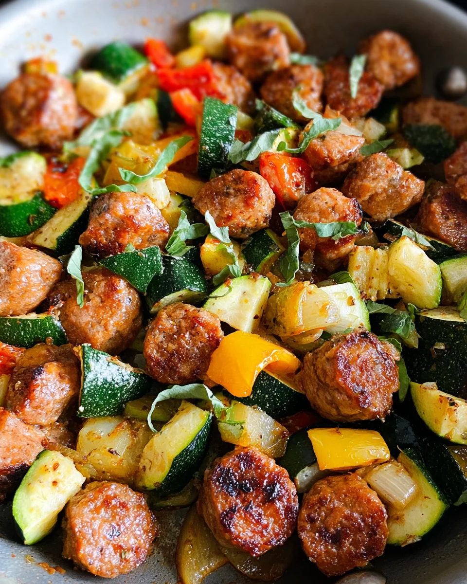 Skillet Sausage and Zucchini
