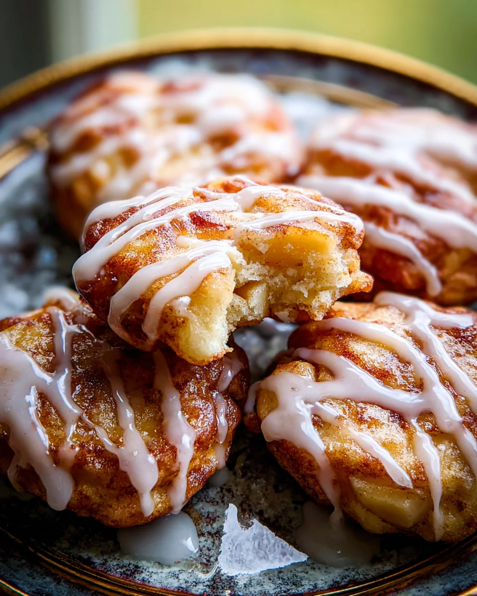 Baked Apple Fritters with Glaze