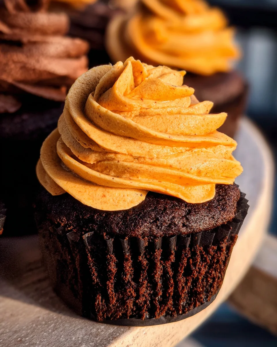 Chocolate Pumpkin Cupcakes