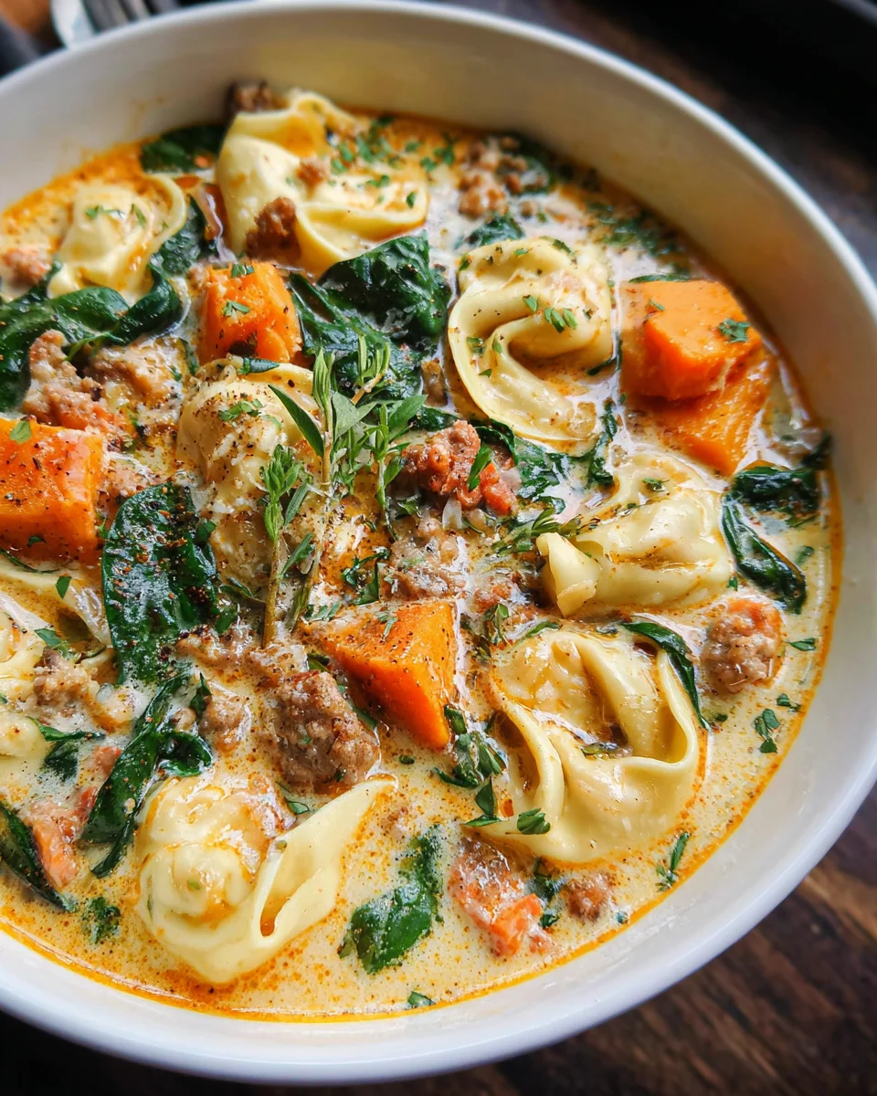 Creamy Sausage Tortellini Soup