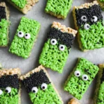 Frankenstein Halloween Rice Krispie Treats