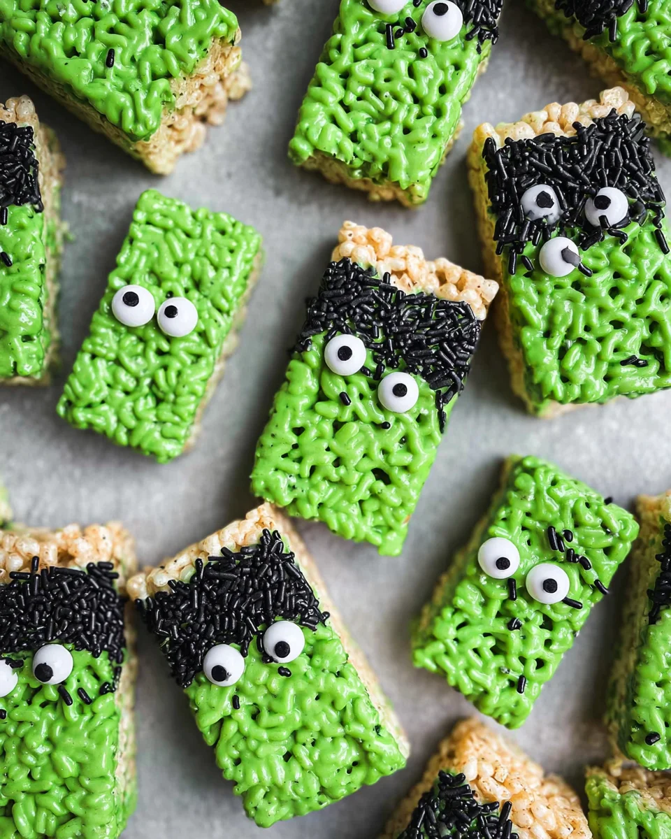 Frankenstein Halloween Rice Krispie Treats