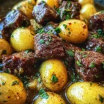 Garlic Butter Beef Bites with Potatoes