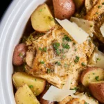 Garlic Parmesan Crockpot Chicken and Potatoes
