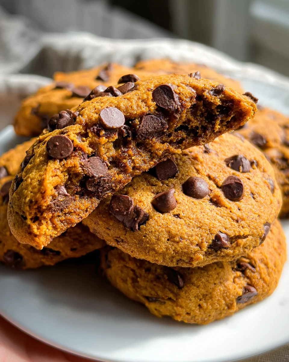 Healthy Pumpkin Chocolate Chip Cookies