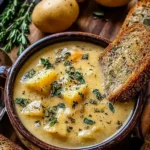 Hearty Cheddar Garlic Herb Potato Soup Recipe