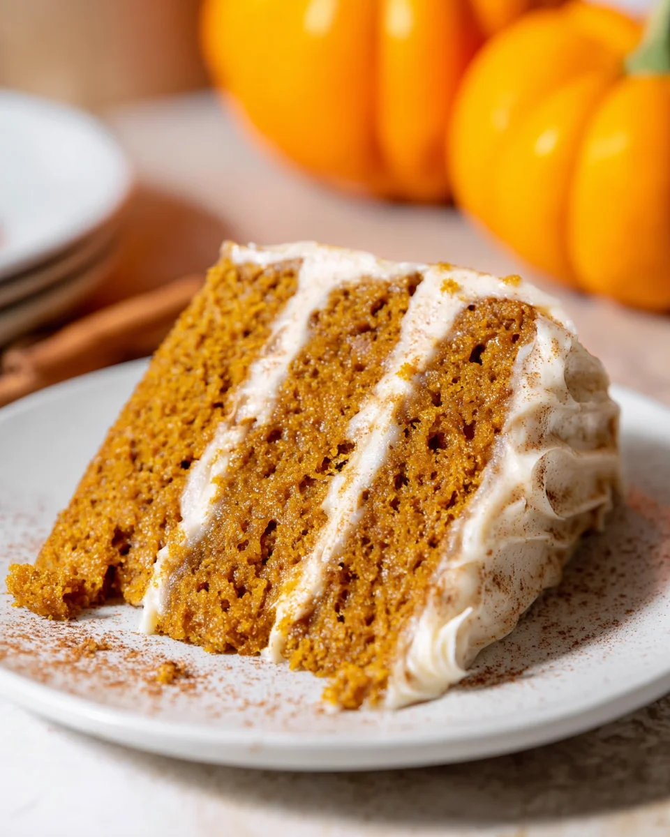 Pumpkin Cake with Cinnamon Cream Cheese Frosting