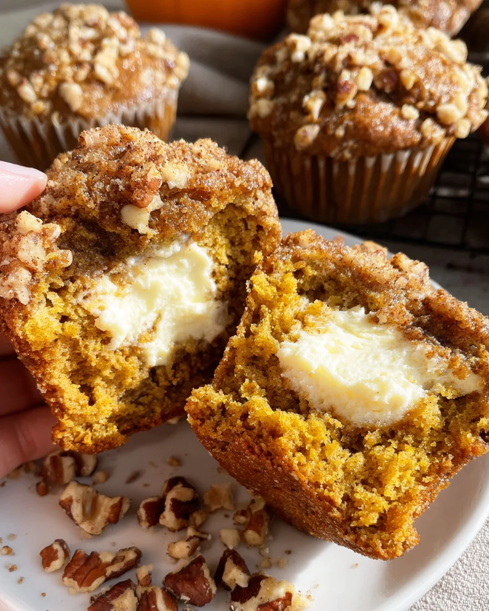 Pumpkin Spice Muffins with Cream Cheese Filling
