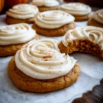 Pumpkin Sugar Cookies with Cream Cheese Frosting