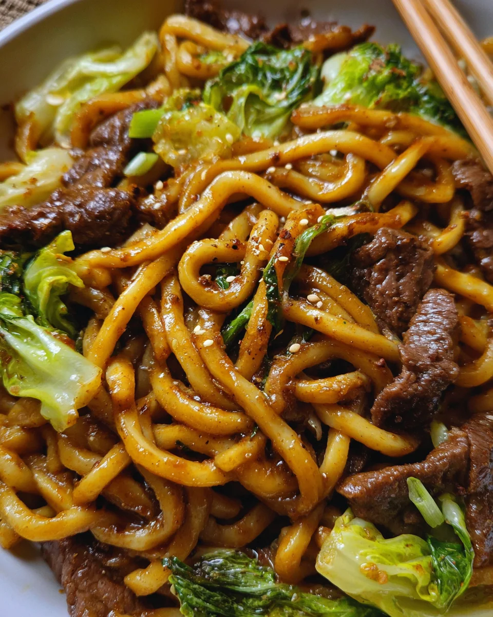 Simple Black Pepper Beef Udon