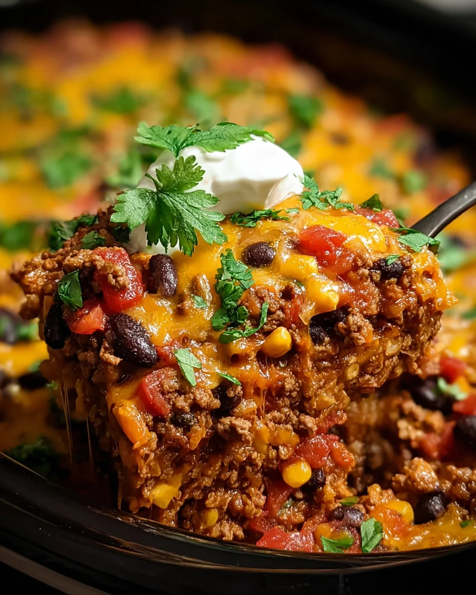 Slow Cooker Taco Casserole