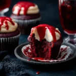 Vampire Bite Halloween Cupcakes