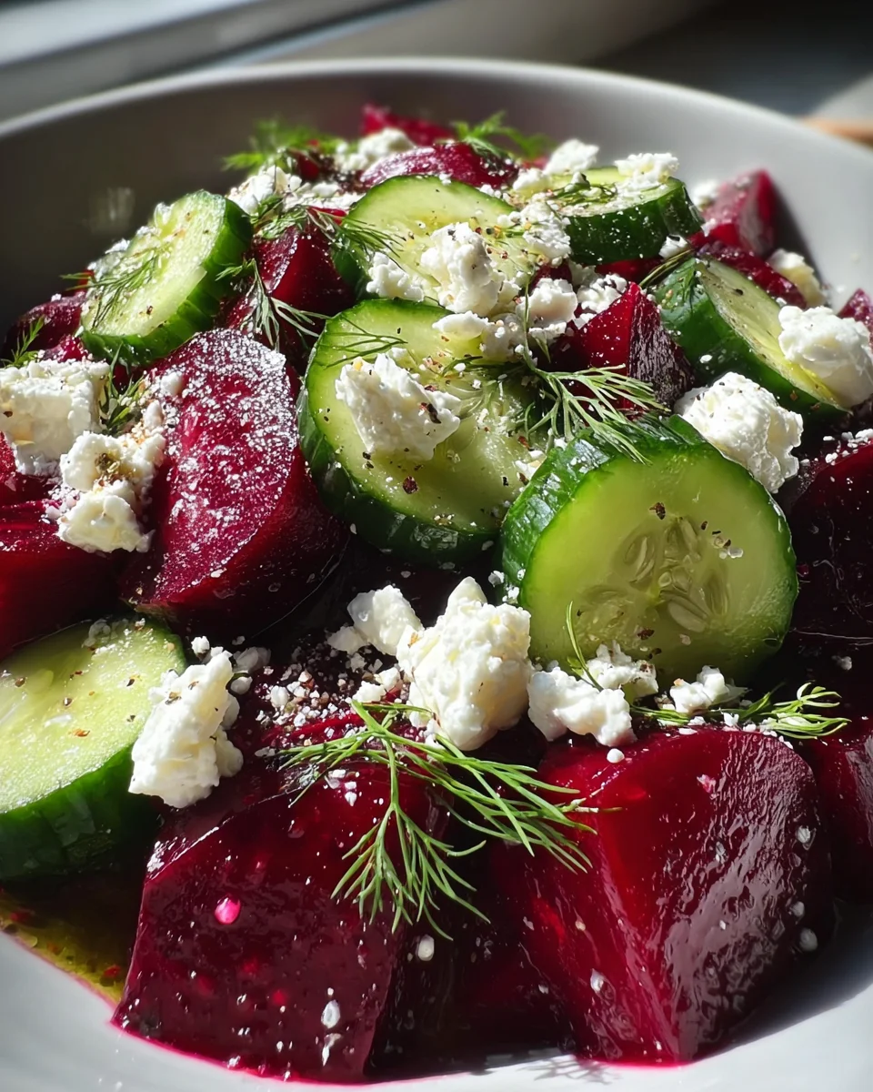 Beet Salad with Feta, Cucumbers, and Dill