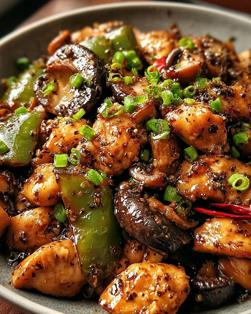 Black Pepper Chicken with Mushrooms 26 Black