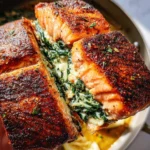 Blackened Salmon Stuffed with Spinach & Parmesan 20 Blackened Salmon Stuffed with Spinach & Parmesan