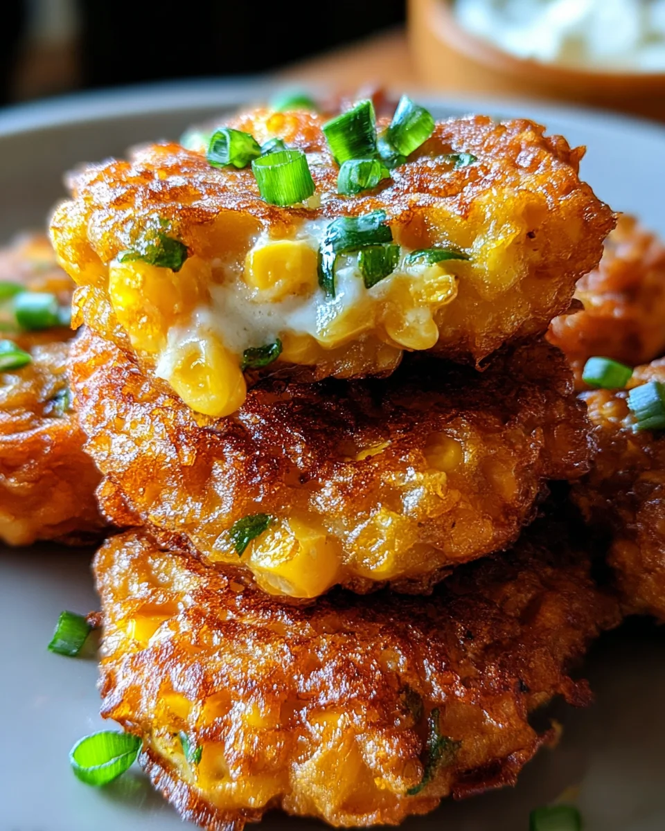 Cheesy Corn Fritters 17 Cheesy
