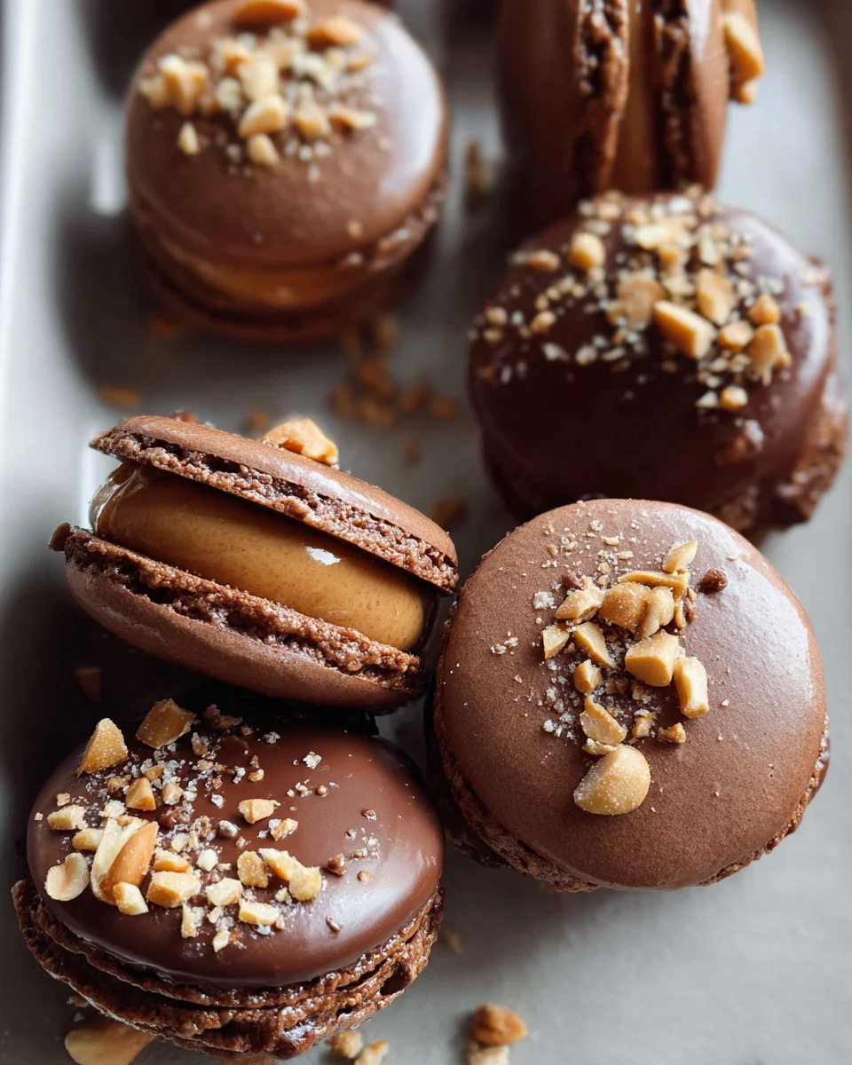 Chocolate Peanut Butter Macarons
