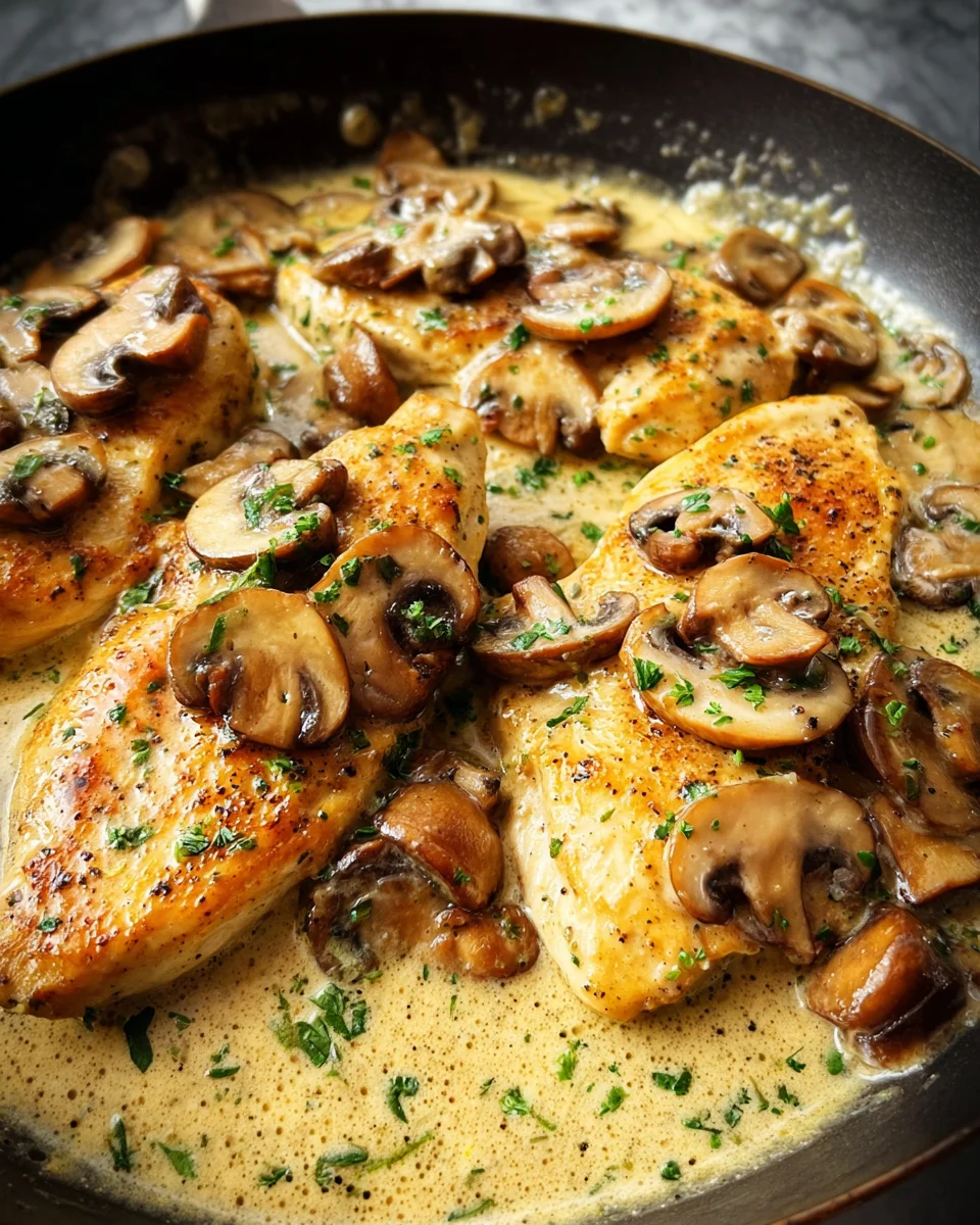 Creamy White Wine Mushroom Chicken