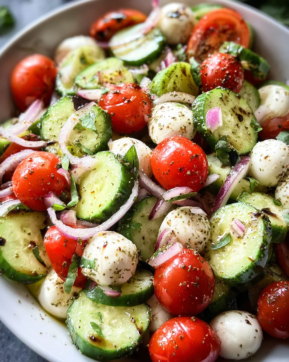 Fresh Cucumber Caprese Salad 27 Fresh Cucumber Caprese Salad