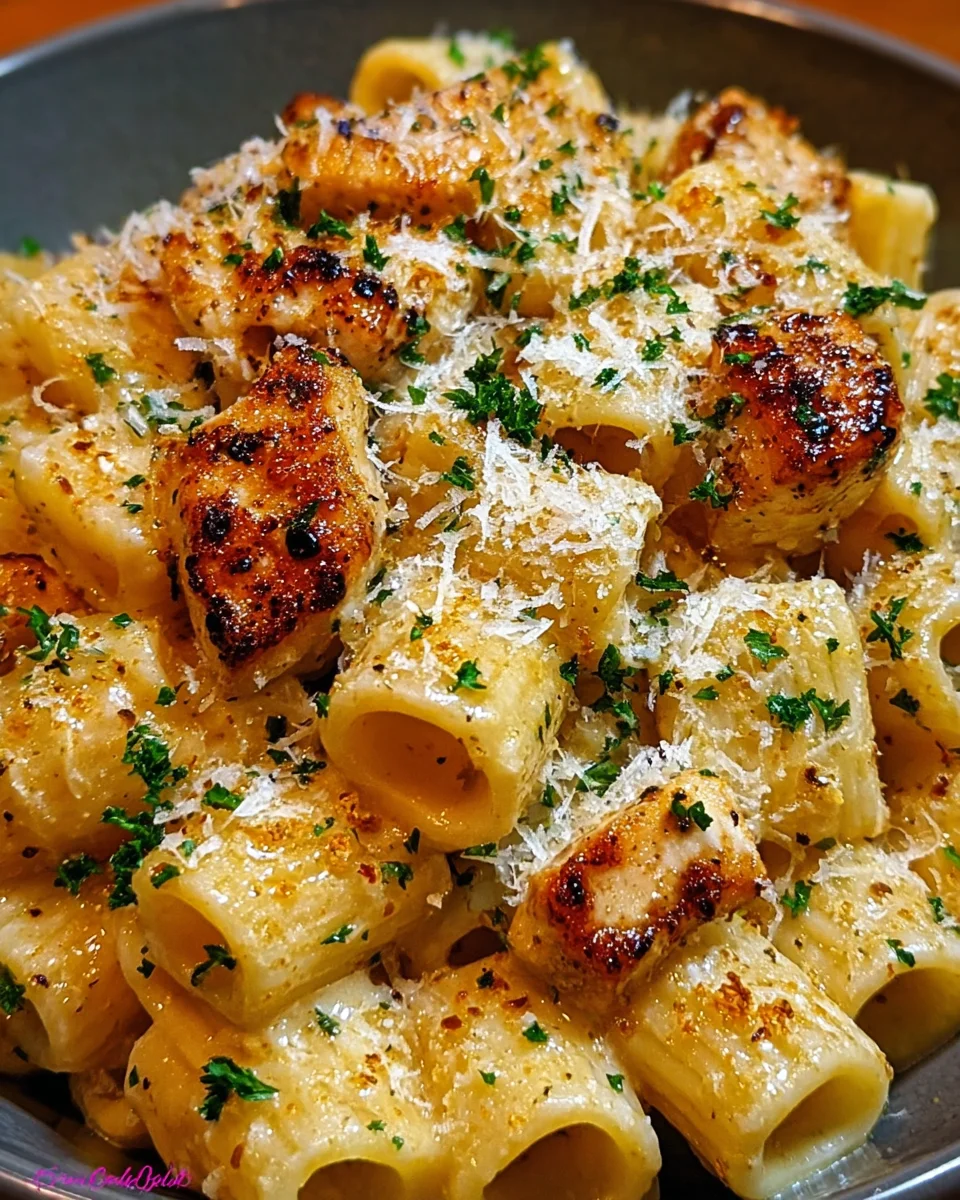 Garlic Butter Chicken with Rigatoni and Parmesan 24 Garlic