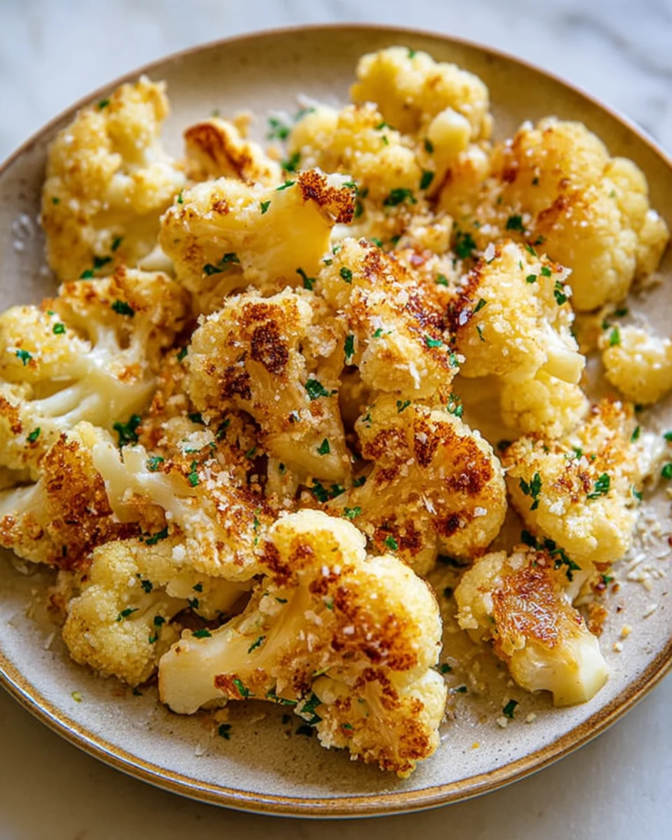 Garlic Butter Roasted Cauliflower Recipe