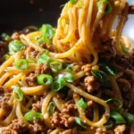 Ground Beef Mongolian Noodles