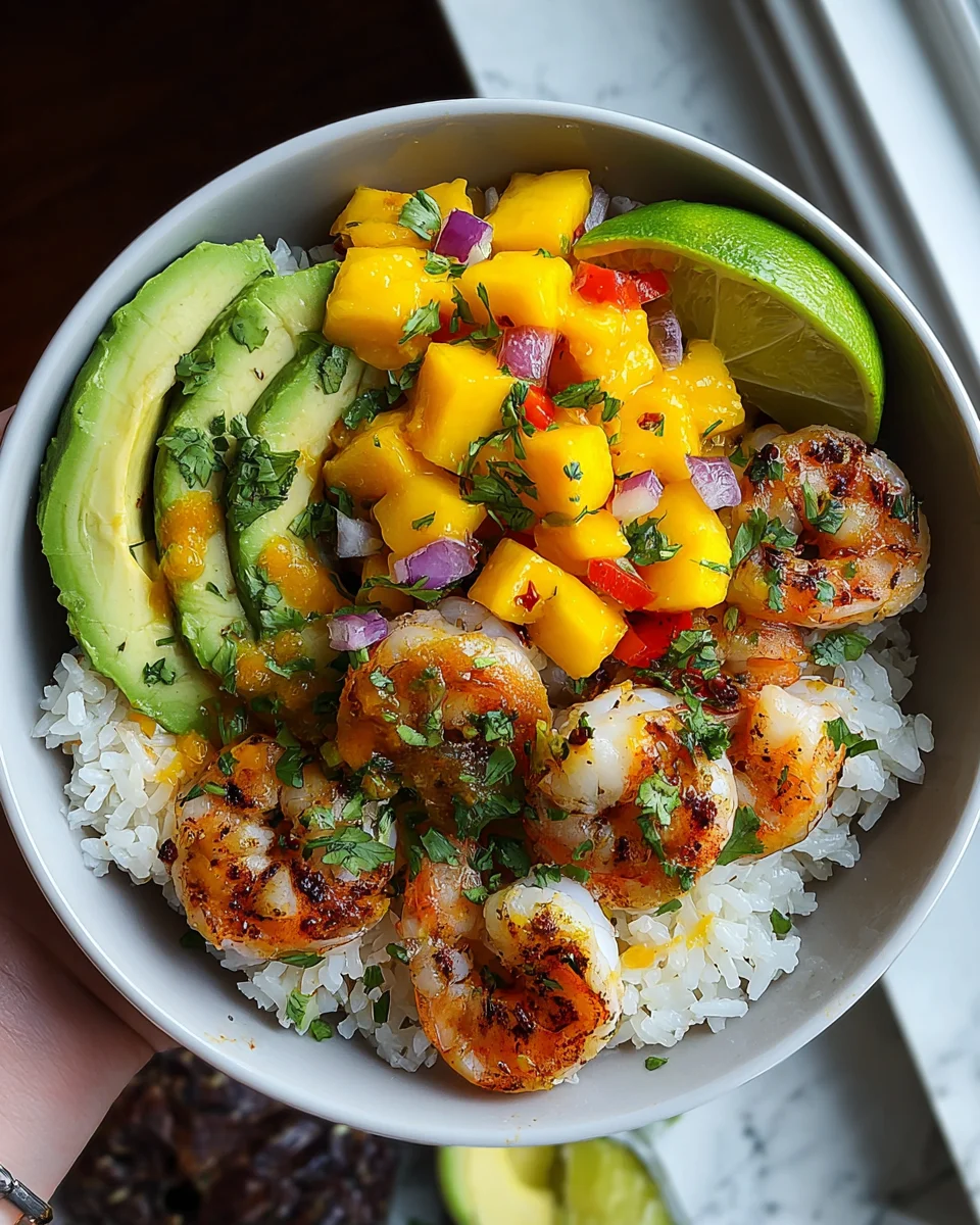 Shrimp and Avocado Bowls with Mango Salsa & Lime-Chili Sauce 20 Shrimp