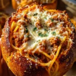 Spaghetti Garlic Bread Bowls 22 Spaghetti Garlic Bread Bowls