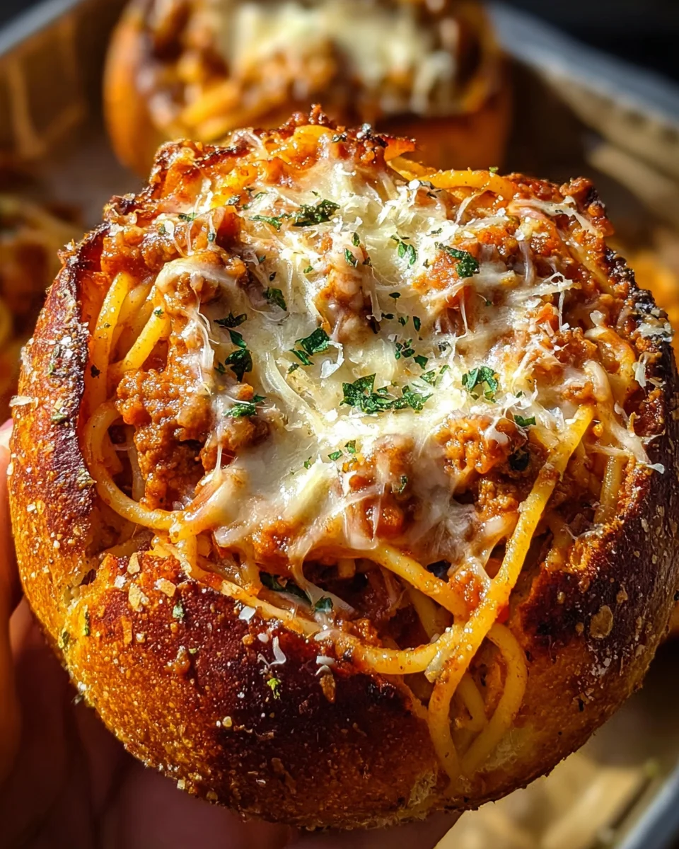 Spaghetti Garlic Bread Bowls 24 Spaghetti Garlic Bread Bowls