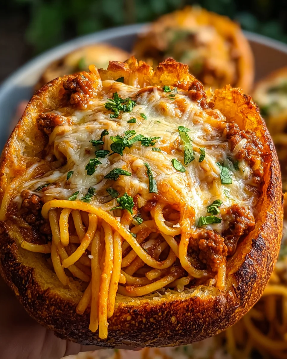 Spaghetti Garlic Bread Bowls 20 Spaghetti
